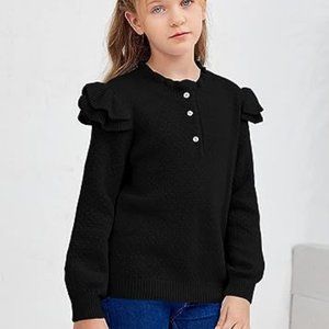 Girls Pullover Sweaters Long Sleeve Turtleneck Neck Knit Winter Jumper